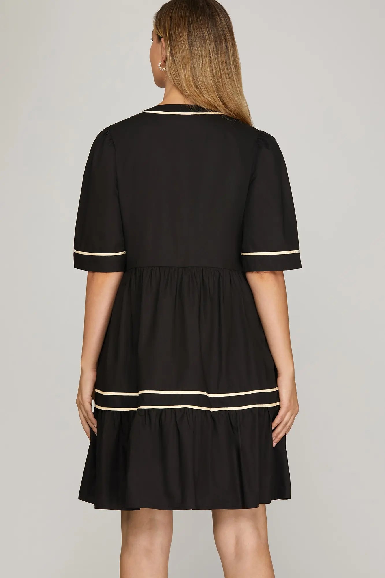 Short Sleeve Tiered Mini Dress