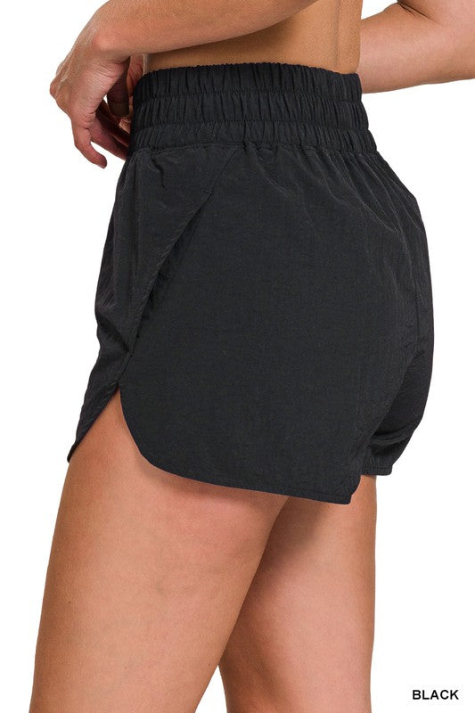 Zenana Smocked Waistband Running Shorts