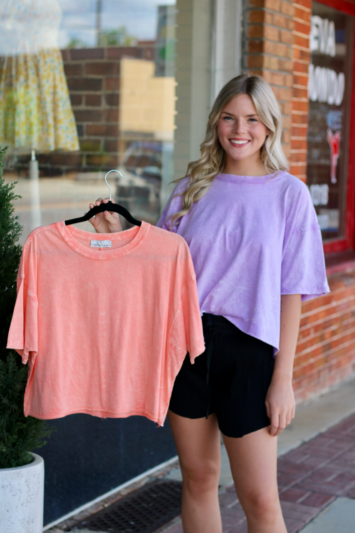 Zenana Acid Wash Box Tee