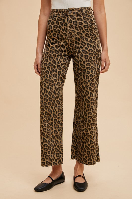 Leopard Cropped Jeans