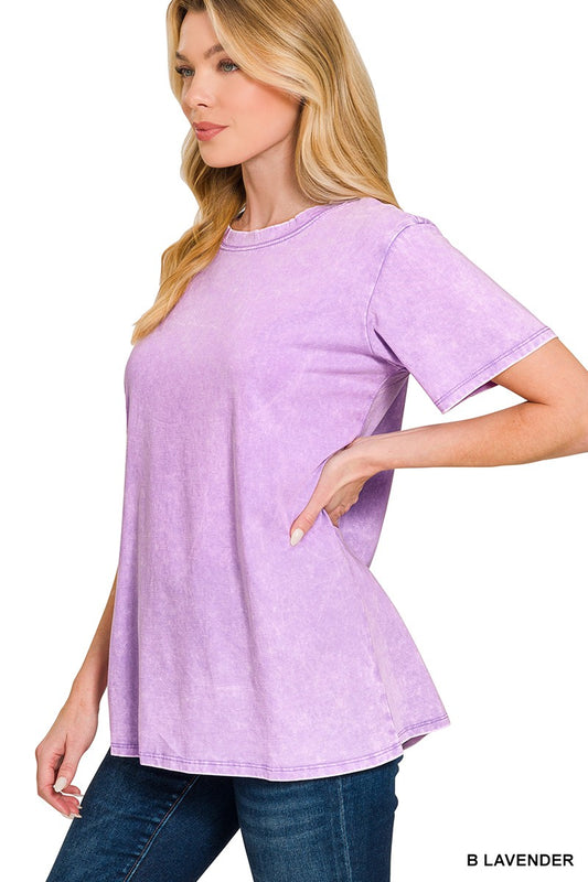 Zenana Washed Short Sleeve Top