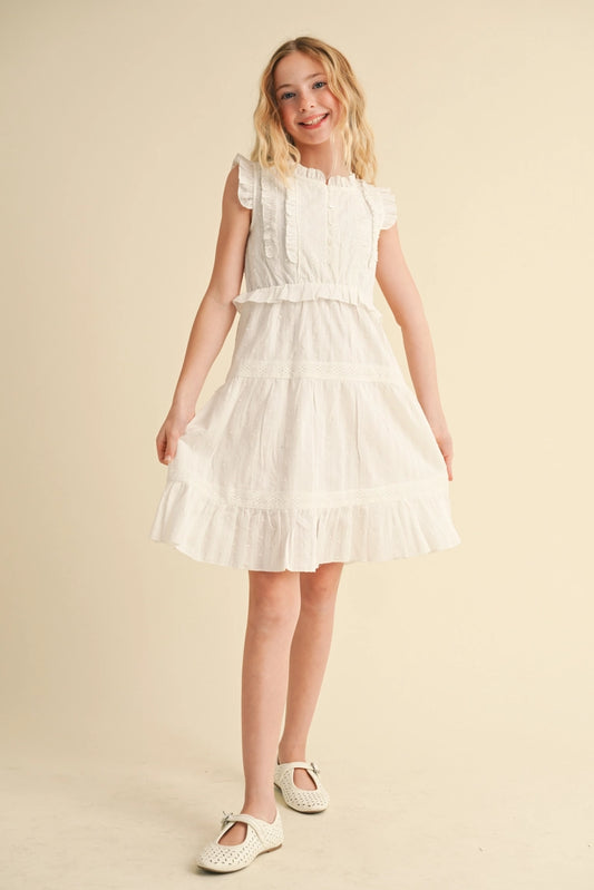 Girls Ruffle Peplum Tiered Dress