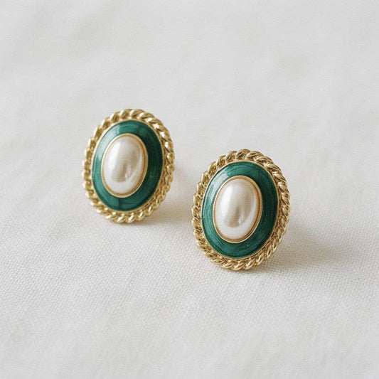 Geometric Pearl Drop Earrings