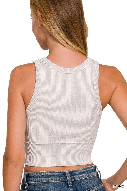 Zenana Ribbed Round Neck Tank