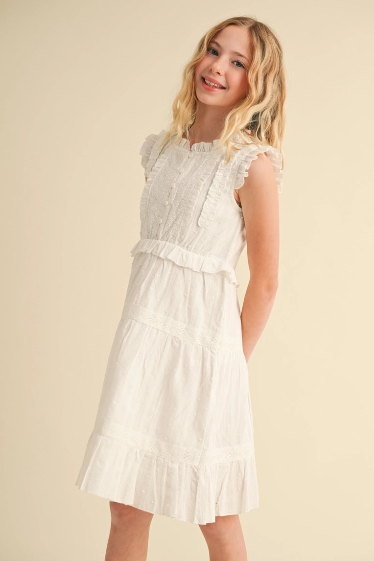 Girls Ruffle Peplum Tiered Dress