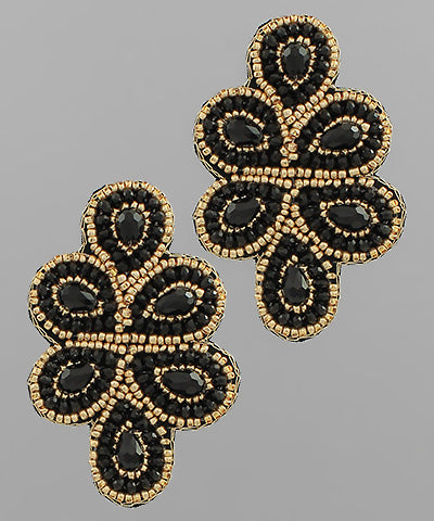 Large Beaded Chandelier Earrings