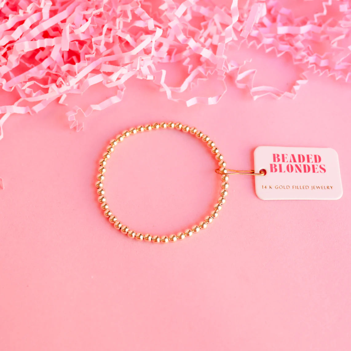 EXTENDED 4MM Gold Beaded Bracelet