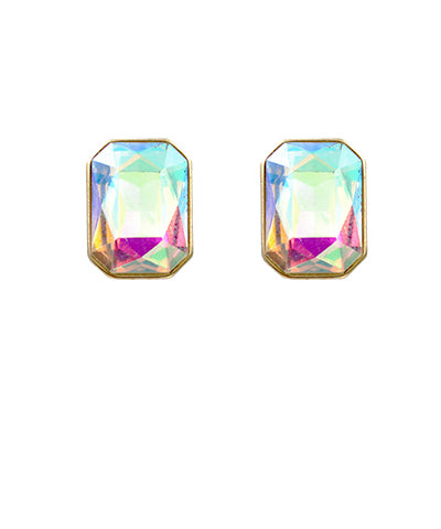 Glass Octagon Earrings