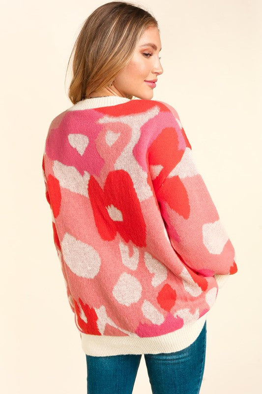 Abstract Print Sweater