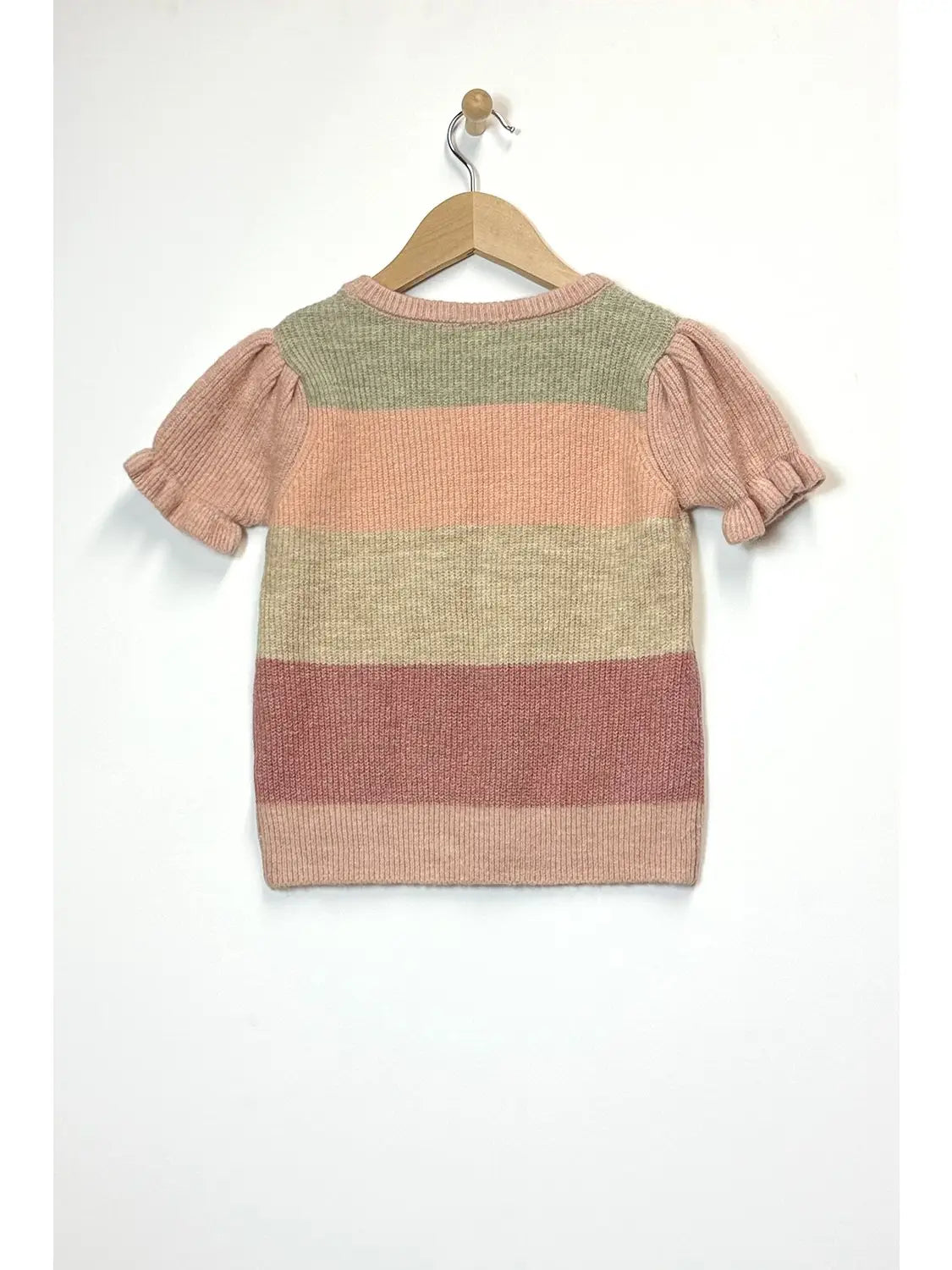 Girls Puff Sleeve Cropped Sweater