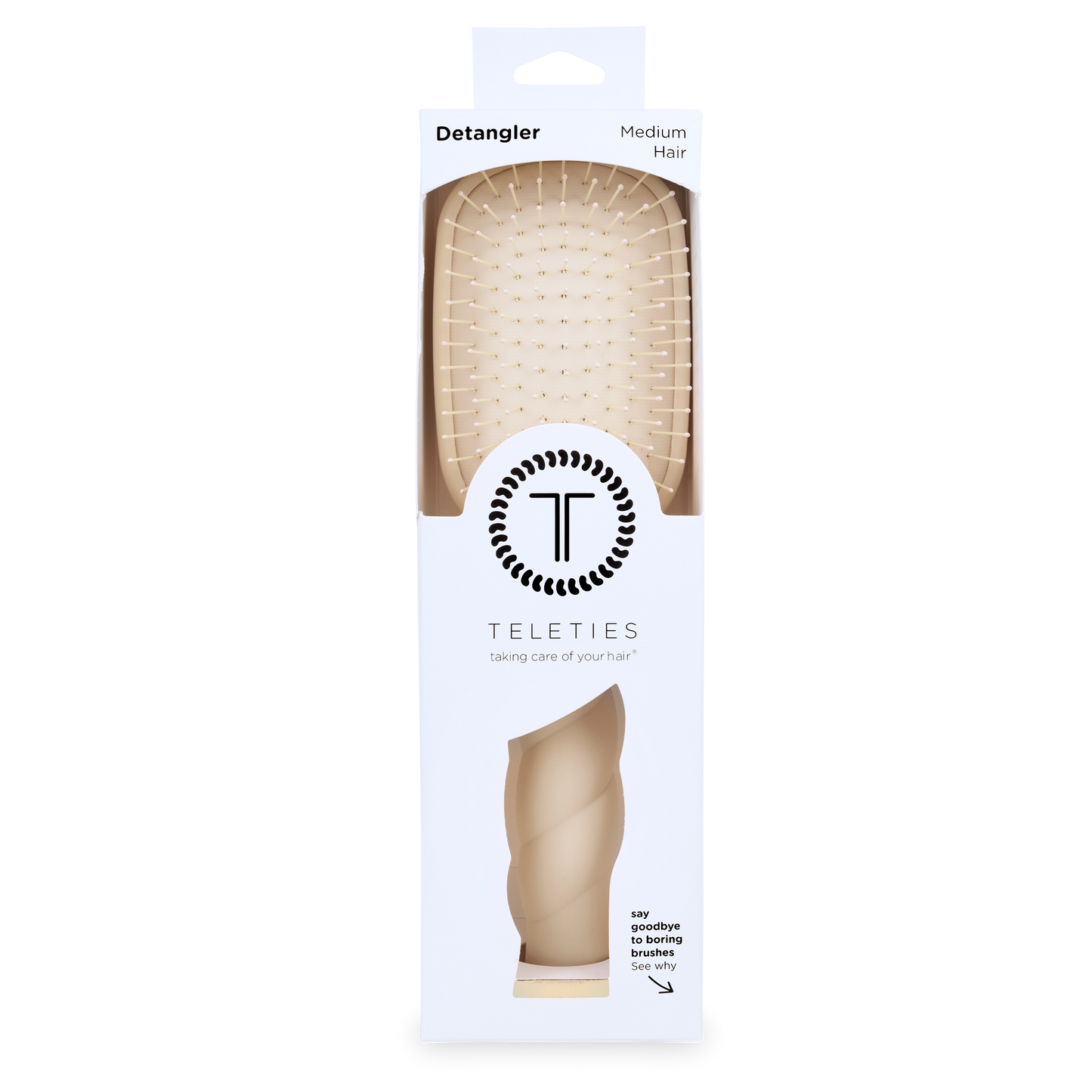 Teleties Detangler Hair Brush for Medium Hair - Tan
