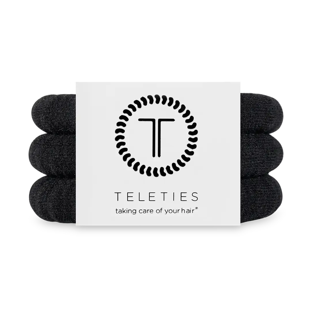 Teleties Nylon Hair Ties | Small | Jet Black