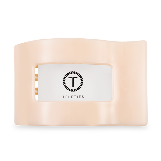 Teleties Flat Rectangle Hair Clip Large - Almond Beige