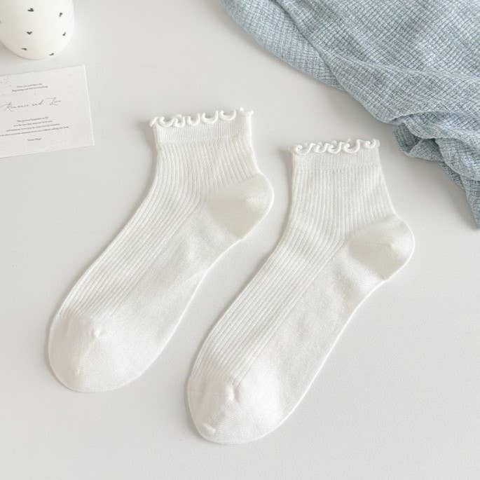 Ruffle-Edged Socks