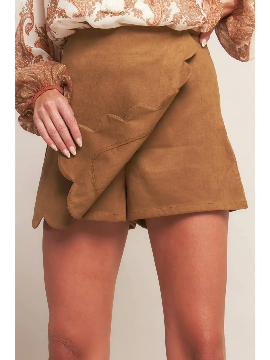 Faux Suede Skort
