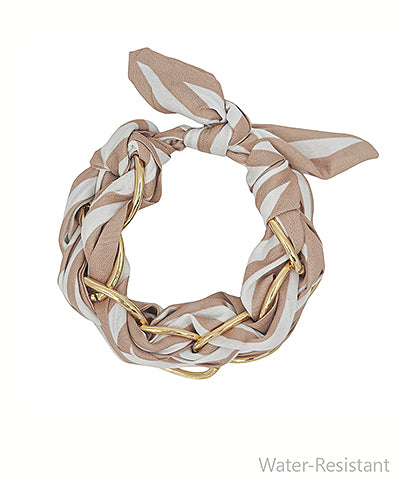 Stripe Pattern Linked Scarf Chain Bracelet