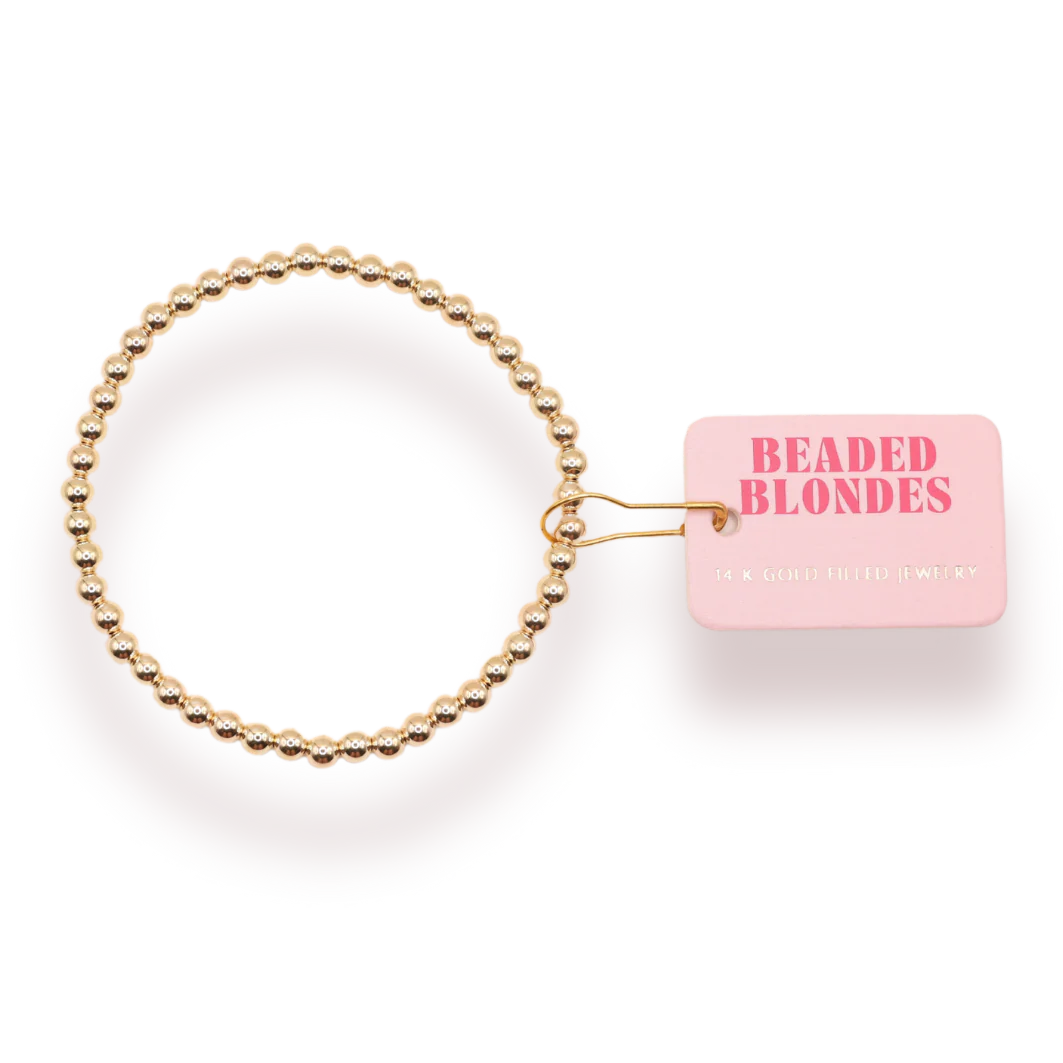 EXTENDED 4MM Gold Beaded Bracelet