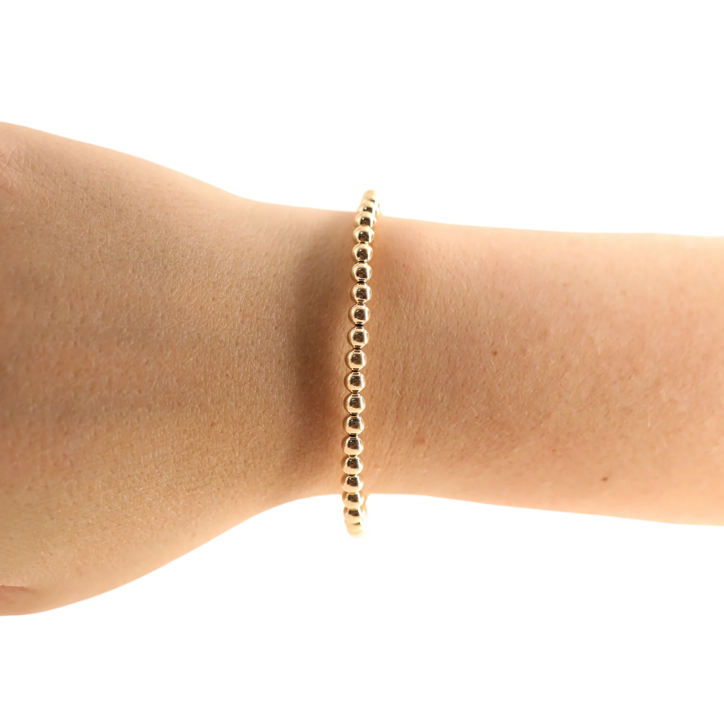 EXTENDED 4MM Gold Beaded Bracelet