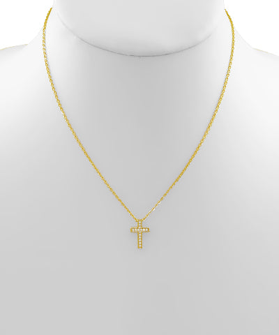 CZ Cross Pendant Necklace