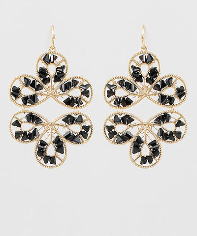 Bead Wire Chandelier Earrings