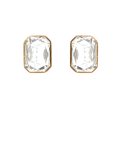 Glass Octagon Earrings