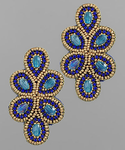 Large Beaded Chandelier Earrings