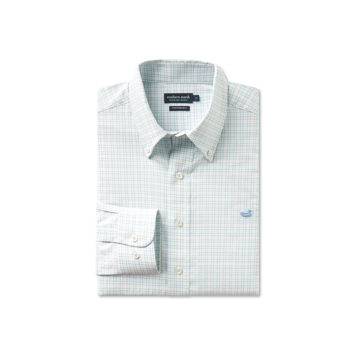 Southern Marsh Dyer Performance Gingham Dress Shirt Light Blue and Mint / 3XL Southern Marsh Dyer Performance Gingham Dress Shirt Light Blue and Mint / 3XL