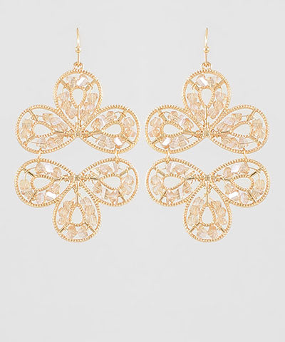Bead Wire Chandelier Earrings