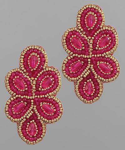 Large Beaded Chandelier Earrings