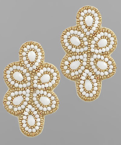 Large Beaded Chandelier Earrings