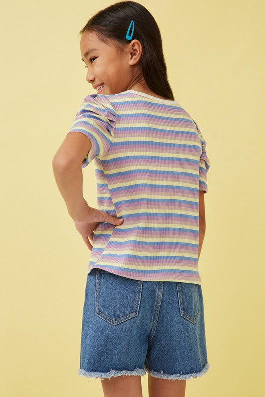 Girls Multicolor Striped Top