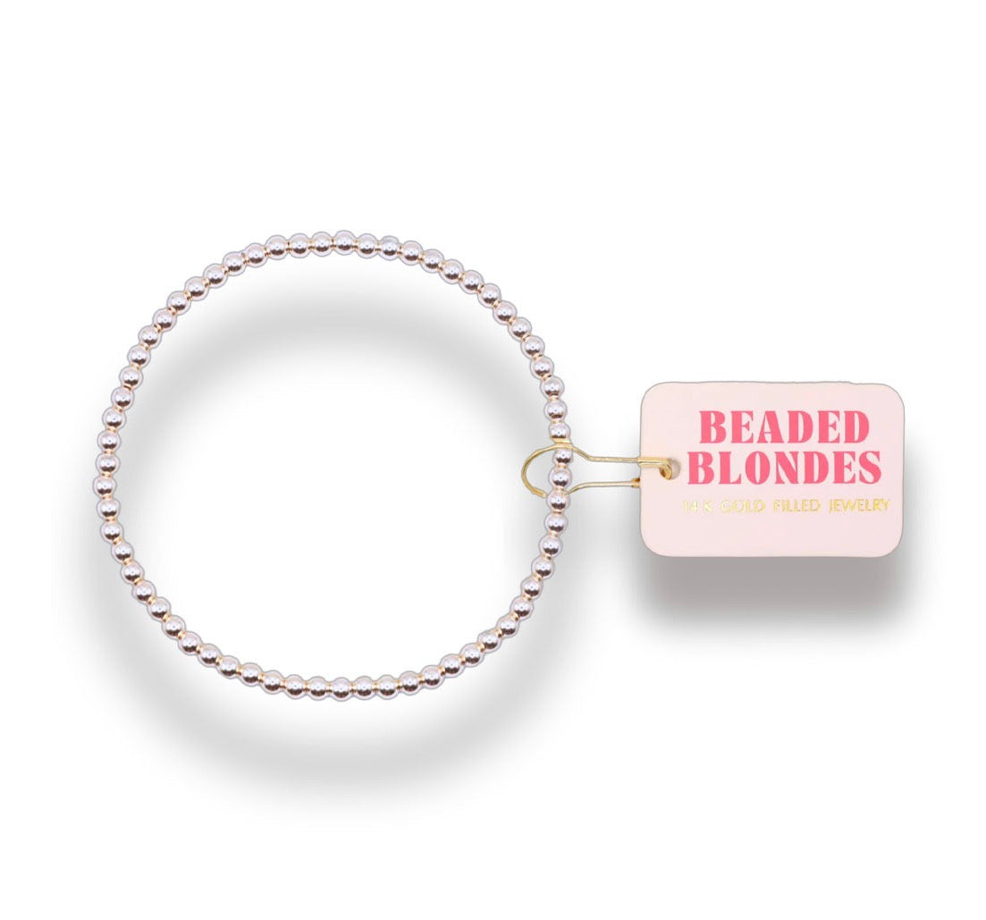 Beaded Blondes 3mm Silver Beaded Bracelet