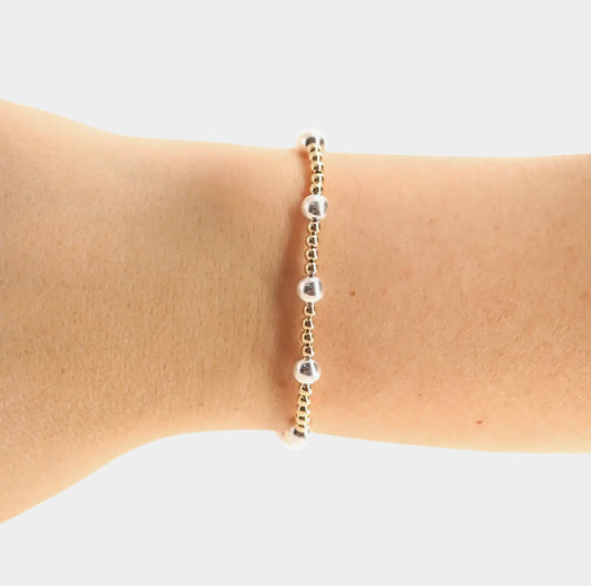 Beaded Blondes Lively Bracelet-Gold/Silver