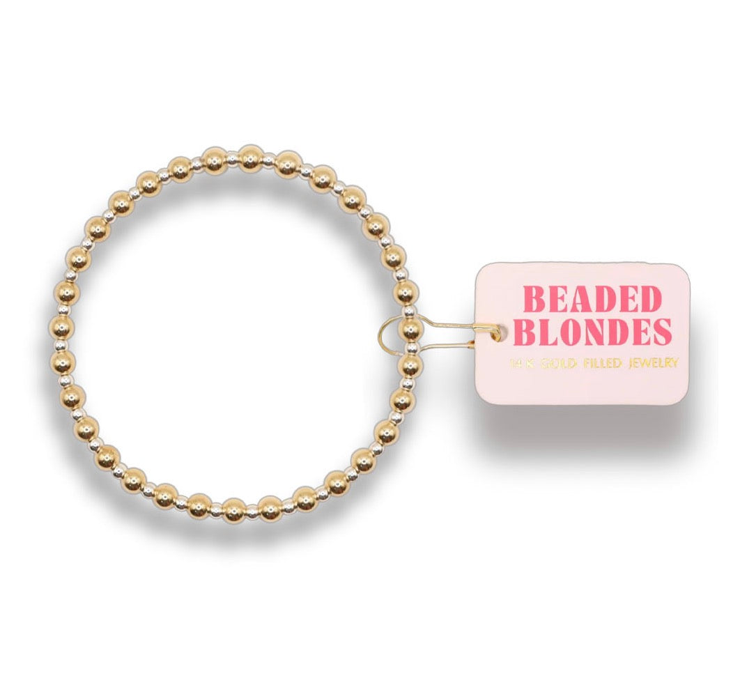 Beaded Blondes Mini Katy Beaded Bracelet-Gold/Silver