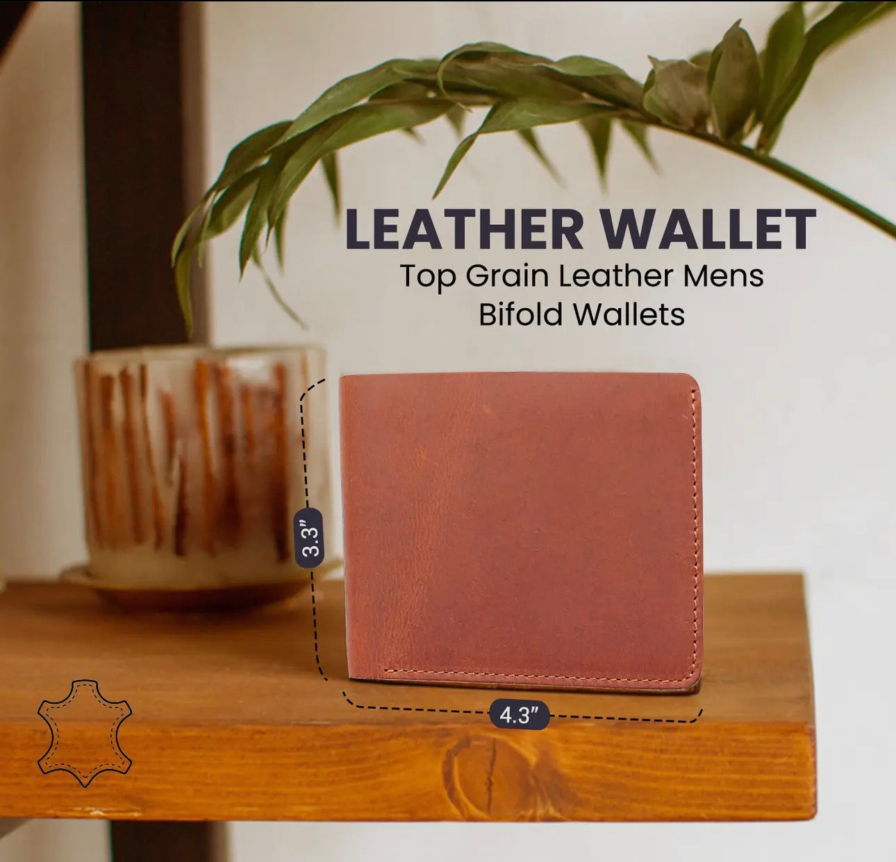 Genuine Leather Wallet For Men with Flap Out Id Window