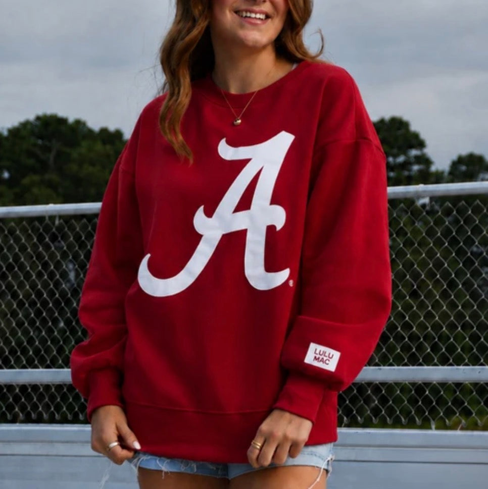 Lulu Mac A Puff Sweatshirt-Crimson