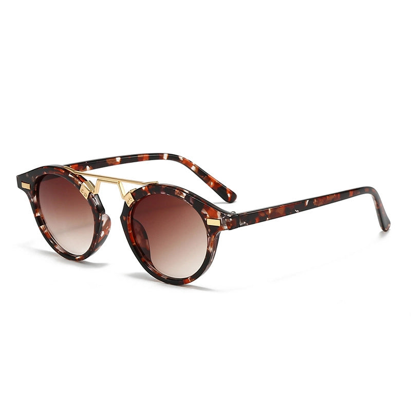 Round-Frame Tortoise Sunglasses