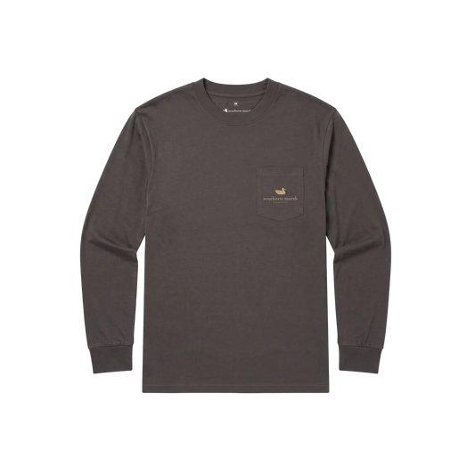 Southern Marsh Branding LS Tee-Retro Camo-Iron Gray