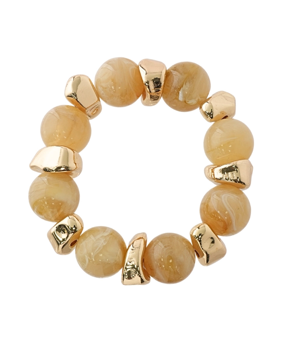 Marble Ball & Metal Nugget Bracelet