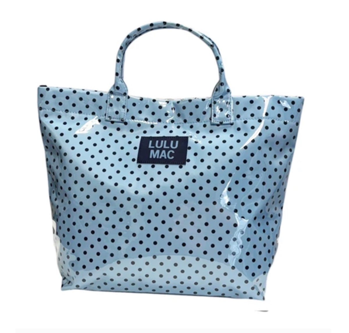Lulu Mac Tote Bag Lt Blue/Navy Dot