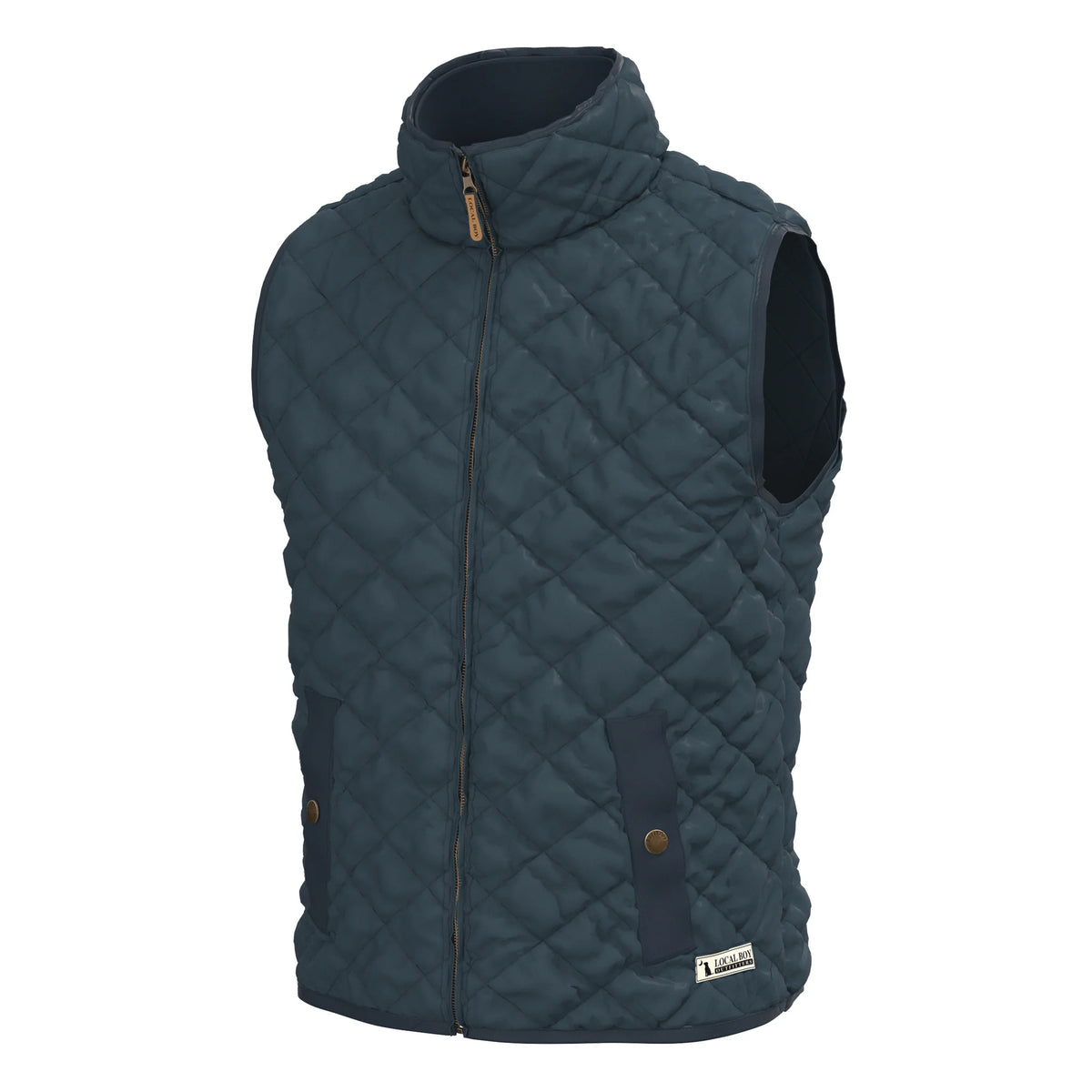 Local Boy YOUTH Diamond Quilted Vest-Dark Blue
