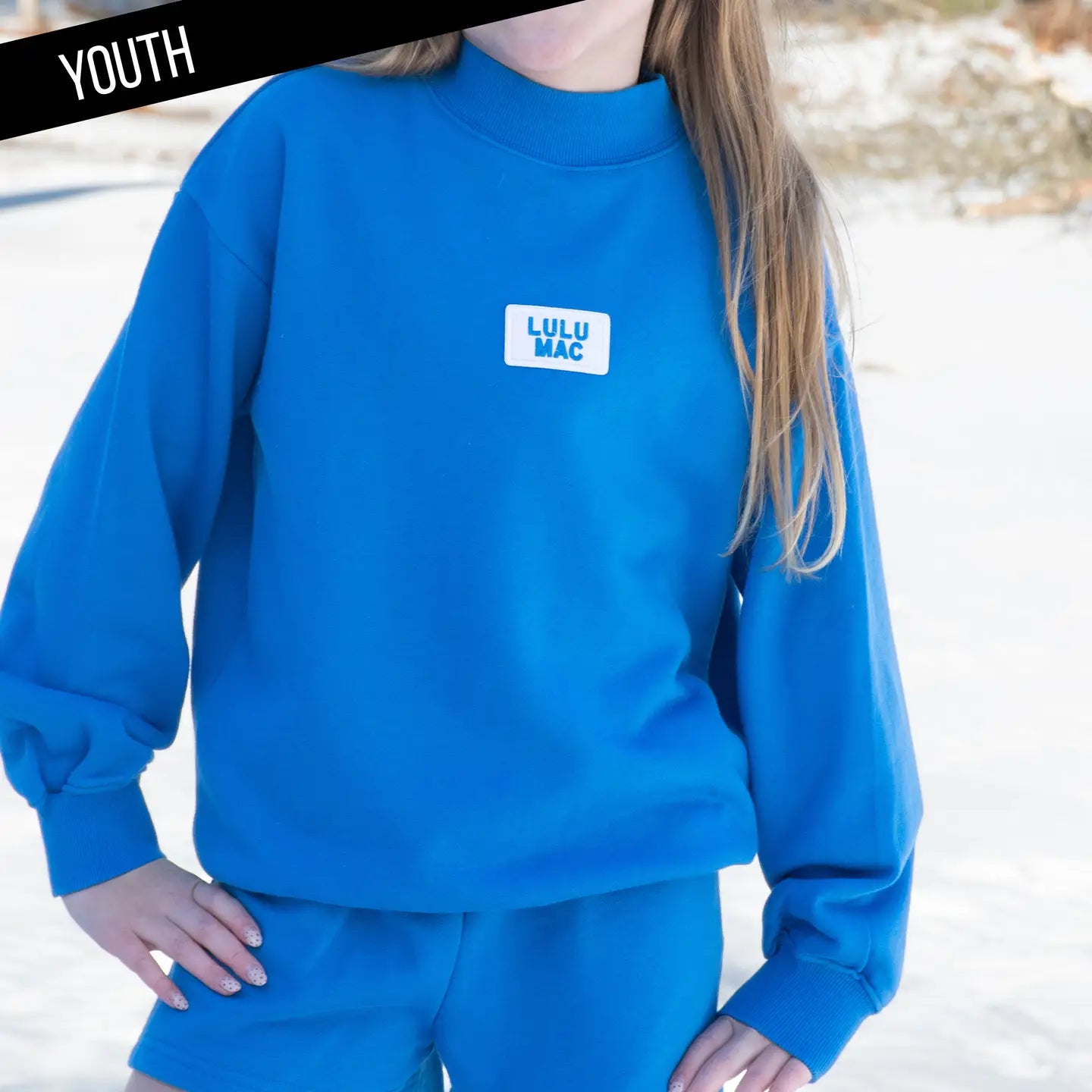 Girls Lulu Mac Terry Cloth Long-sleeve Mock Neck Top
