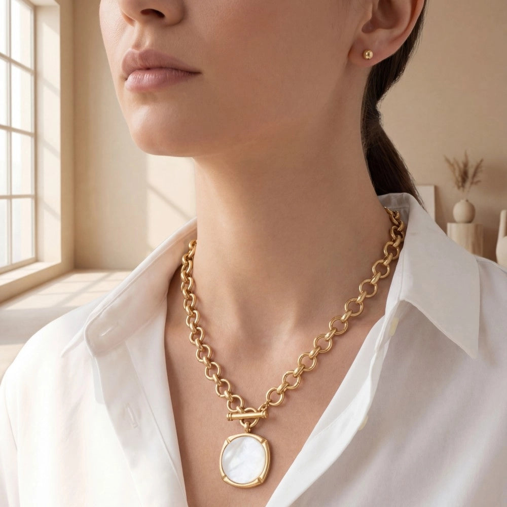 Mother Of Pearl Pendant Necklace