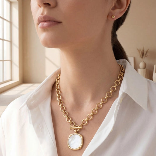 Mother Of Pearl Pendant Necklace