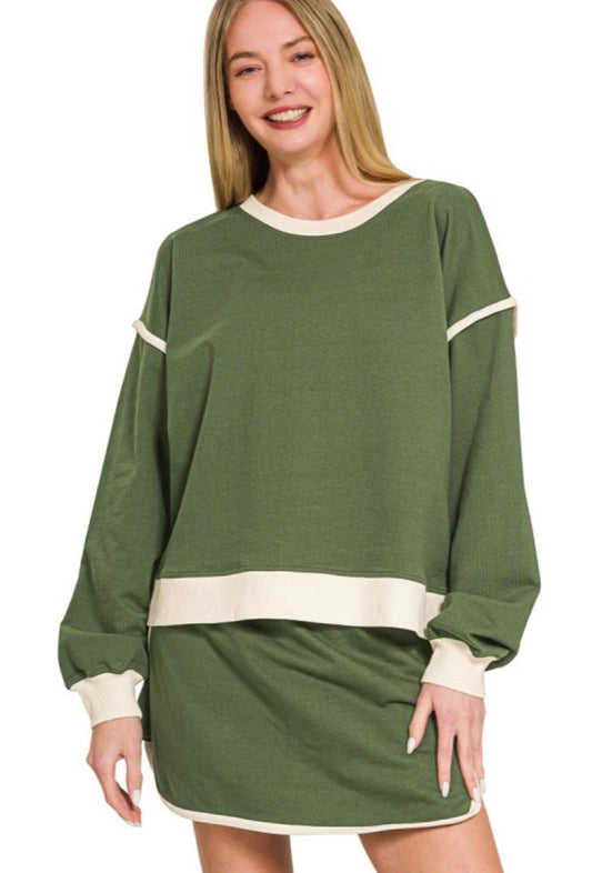 Zenana Pullover & Skort Set