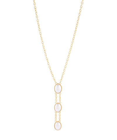 Triple Epoxy Stone Drop Y Necklace