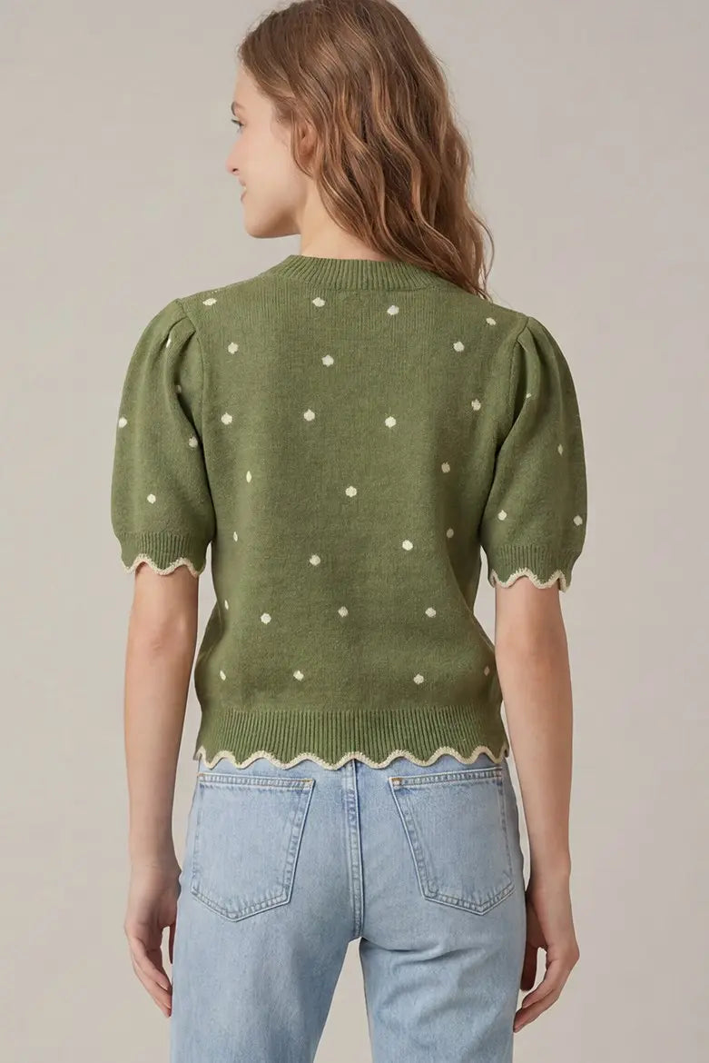 Polka Dot Sweater Top