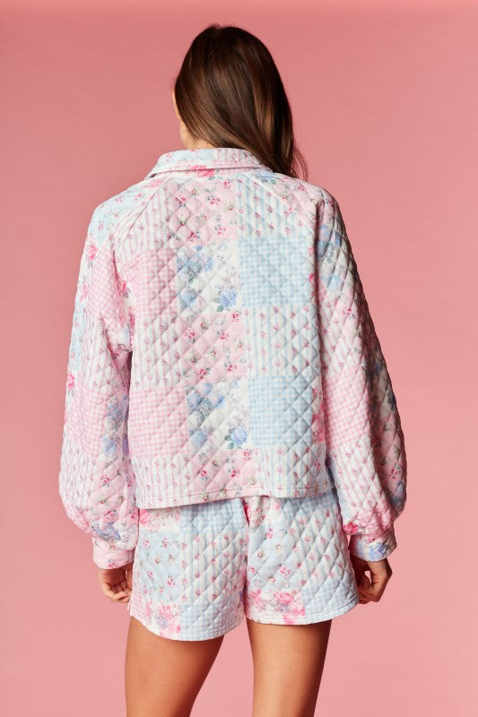Pastel Patchwork Quilted Set
