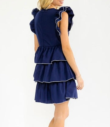 Ruffle Sleeve Tiered Dress