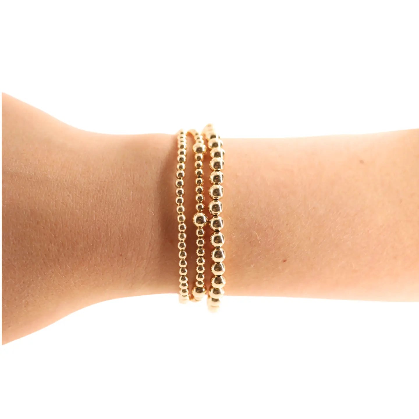 Beaded Blondes 5mm Beaded Bracelet-Gold